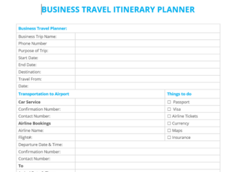 Business Itinerary Template: Company Trips Control at Your Reach [+Tips ...